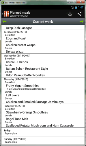 How to add Planned Meals in Food Planner.