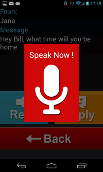 Ultimate Car Dock's voice recognition taking commands.