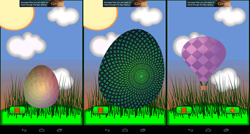 Gameplay in egg popper, tap on eggs until they break