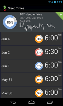 Sleep tracker in NapZoom