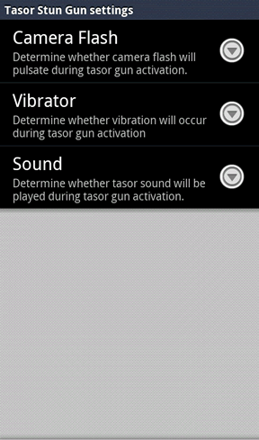 The options section where you can disable vibration and led display.