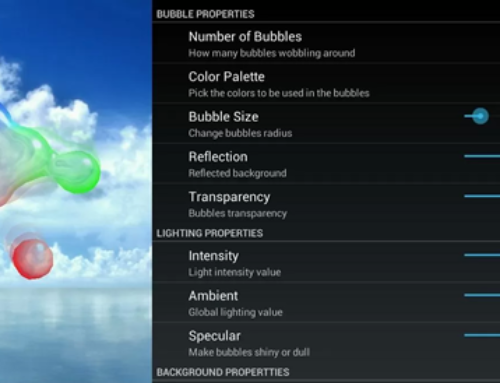 Wobbly Bubbles, a 3D live wallpaper for Android smartphones