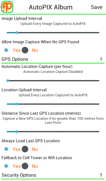 More options that can be changed in AutoPIX