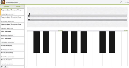 Chord identification exercise in Perfect Ear