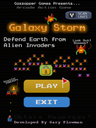 Scanlines in Galaxy Storm, right on the main screen