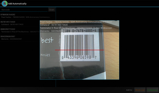 Scanning a qr to add movies