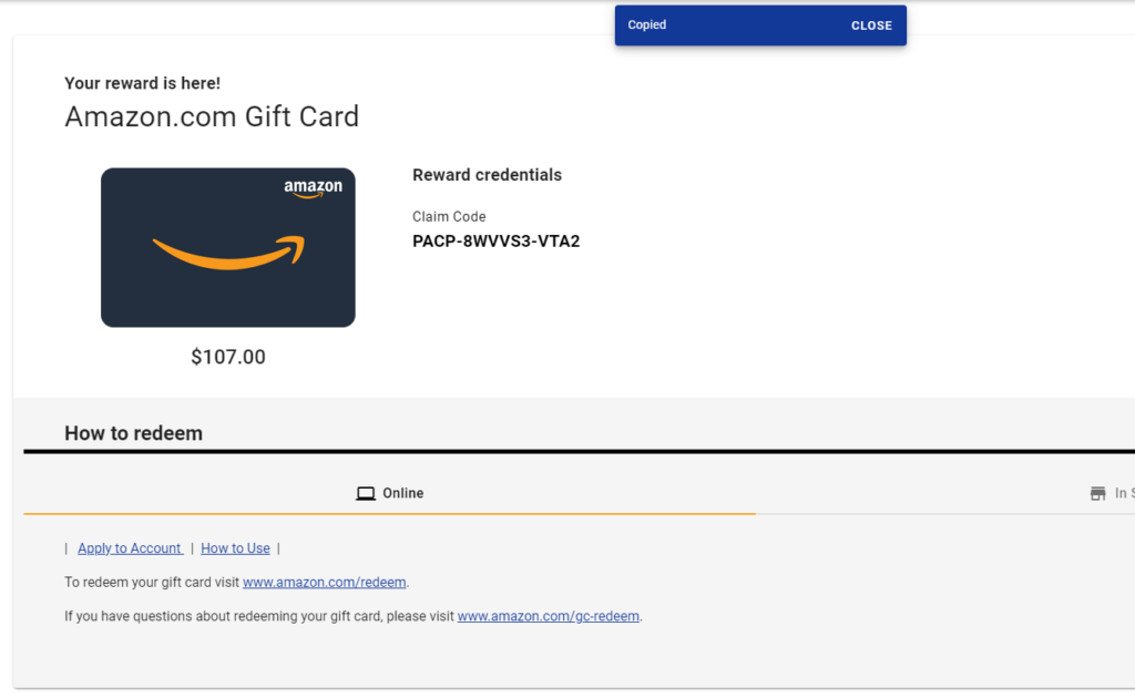 Claim your Amazon Gift card from Capterra - step 9