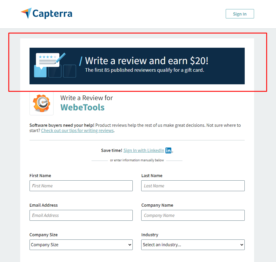 Write an app review and earn a $20 Amazon Gift card