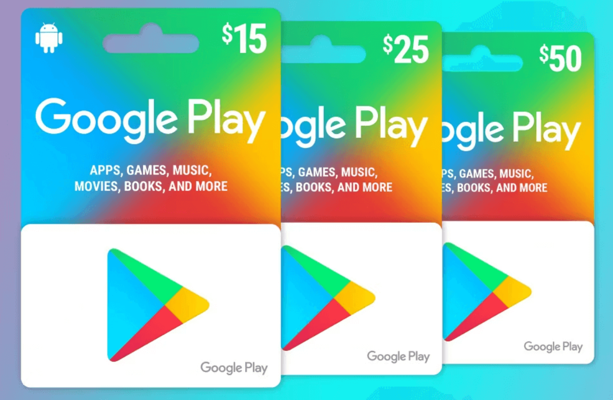  Google Play gift card - give the gift of games, apps and more  (US Only) : Gift Cards