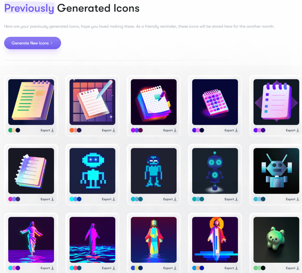 New AI Generated Game Icons