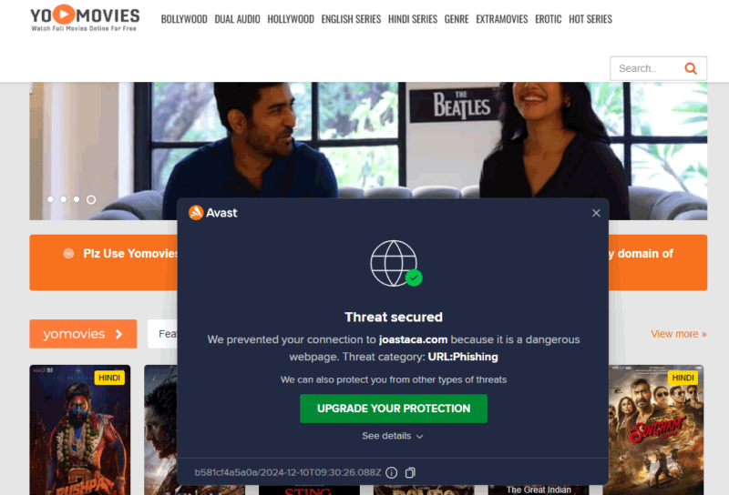 Yomovies app for Android download (fake)